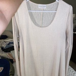 Cream long sleeve with lace front